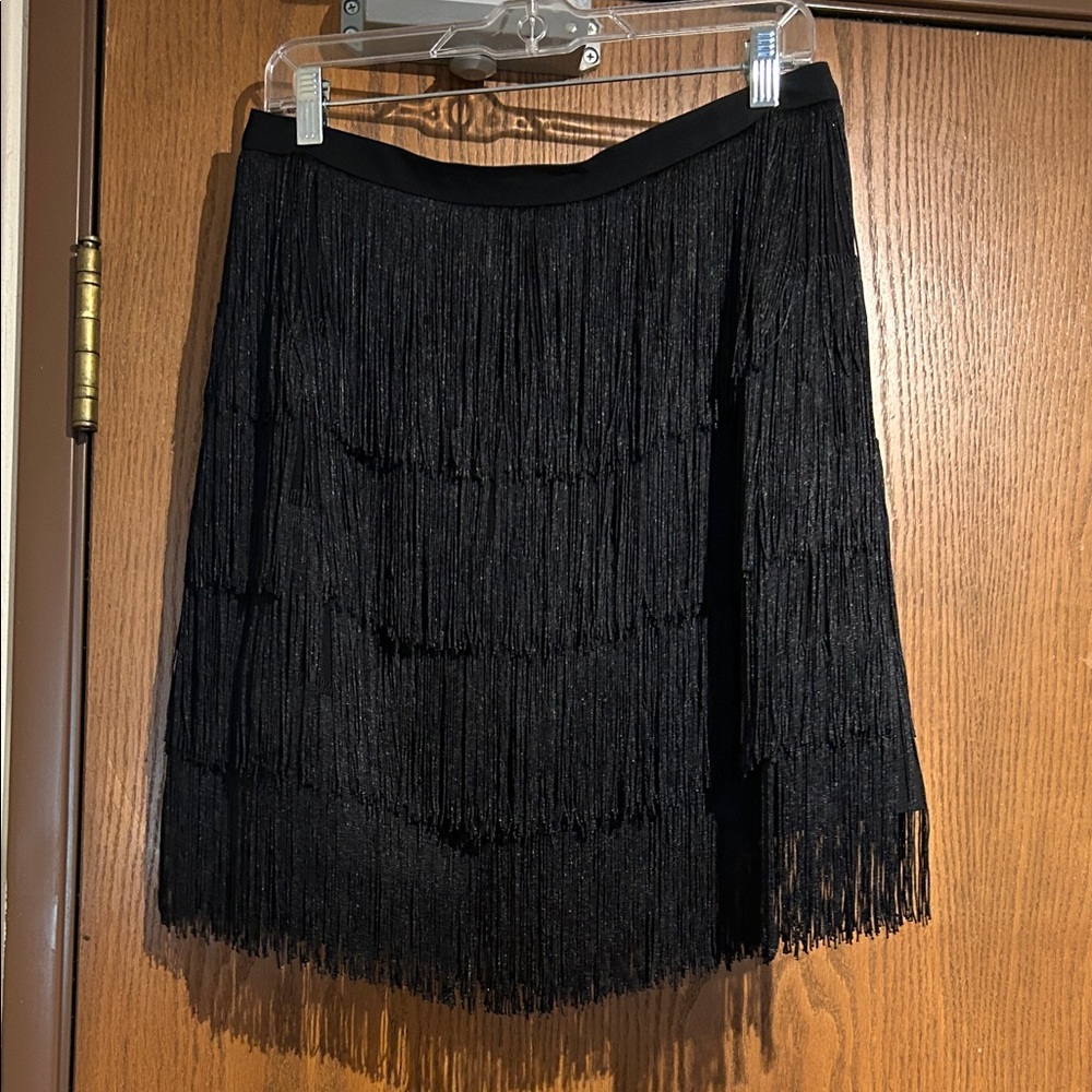 Elegant Black Fringe Skirt